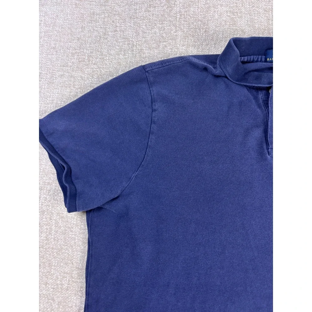 Polo Ralph Lauren Mens XXL Navy Blue Short Sleeve Pique Polo Shirt Red Pony Logo